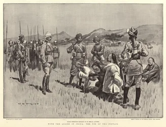 Con los aliados en China, el uso de la coleta